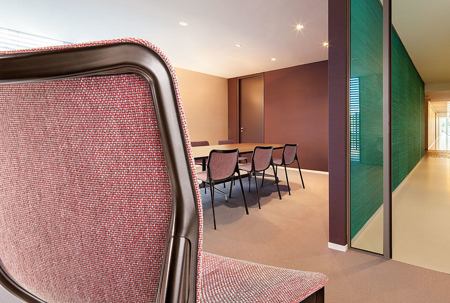 Vescom's Hestan upholstery on chairs for the workspace