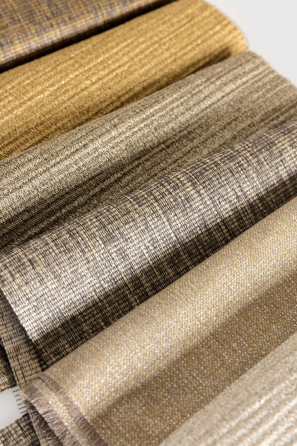 Close up of various curtain fabrics 