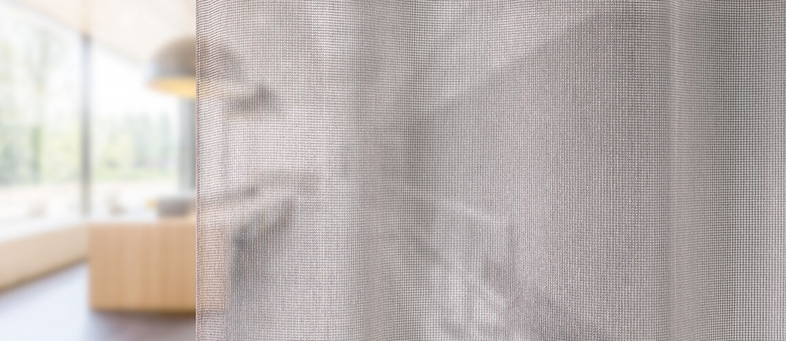 Close up of transparant curtain