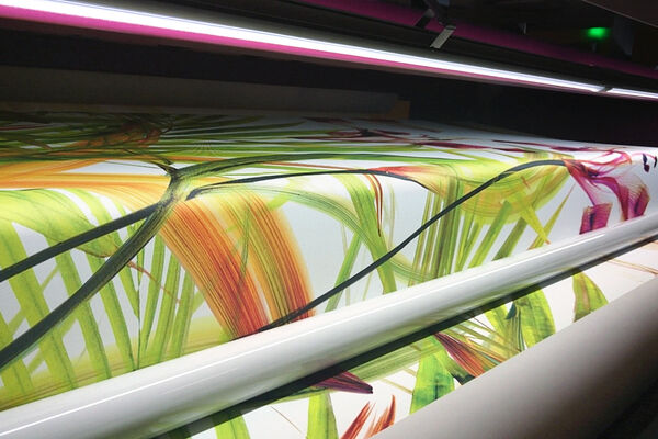 customized curtain fabric being printed
