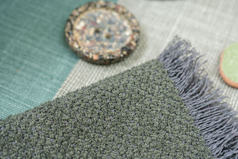 close-up recycled boucle upholstery fabric Foster