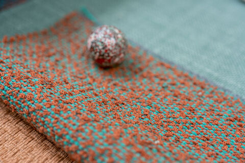 close-up recycled boucle upholstery fabric Auckland