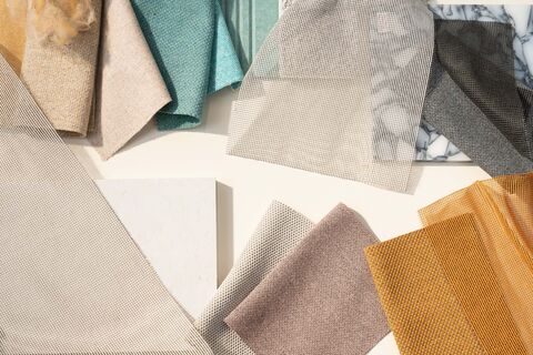 samples of sustainable upholstery and curtain fabrics